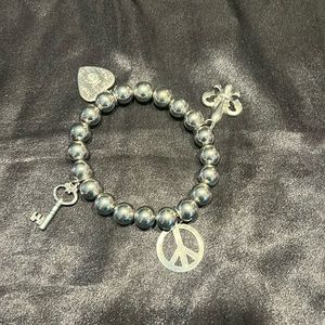 Silver charm bracelet